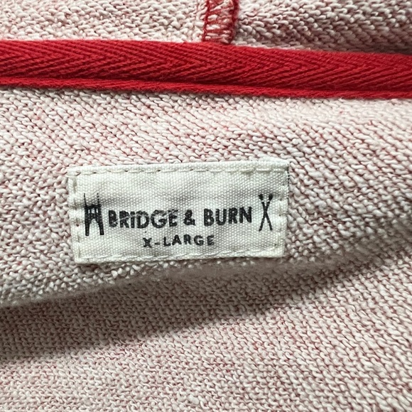 Bridge & Burn XL Red Heather Full Zip Hoodie Sweatshirt - Picture 6 of 6